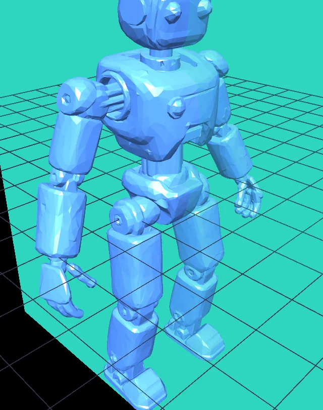 ロボットの胸に開けた3mm軸穴のクローズアップ
