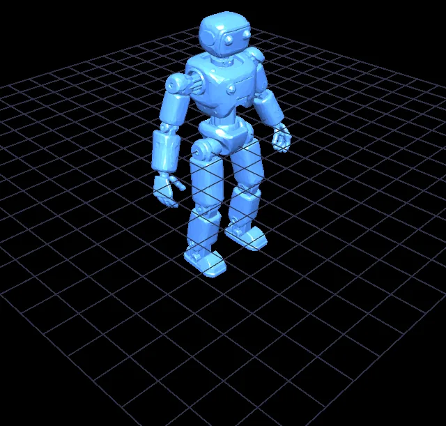 Tripo AIで生成したロボットモデル(312,584面)をPartSmithに読み込んだ3Dビュー
