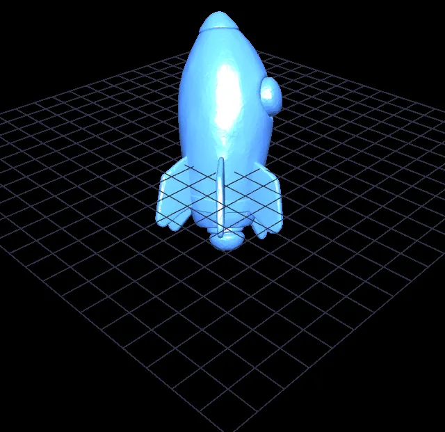 Tripo AIで生成したロケット(464,072面)の読み込み直後